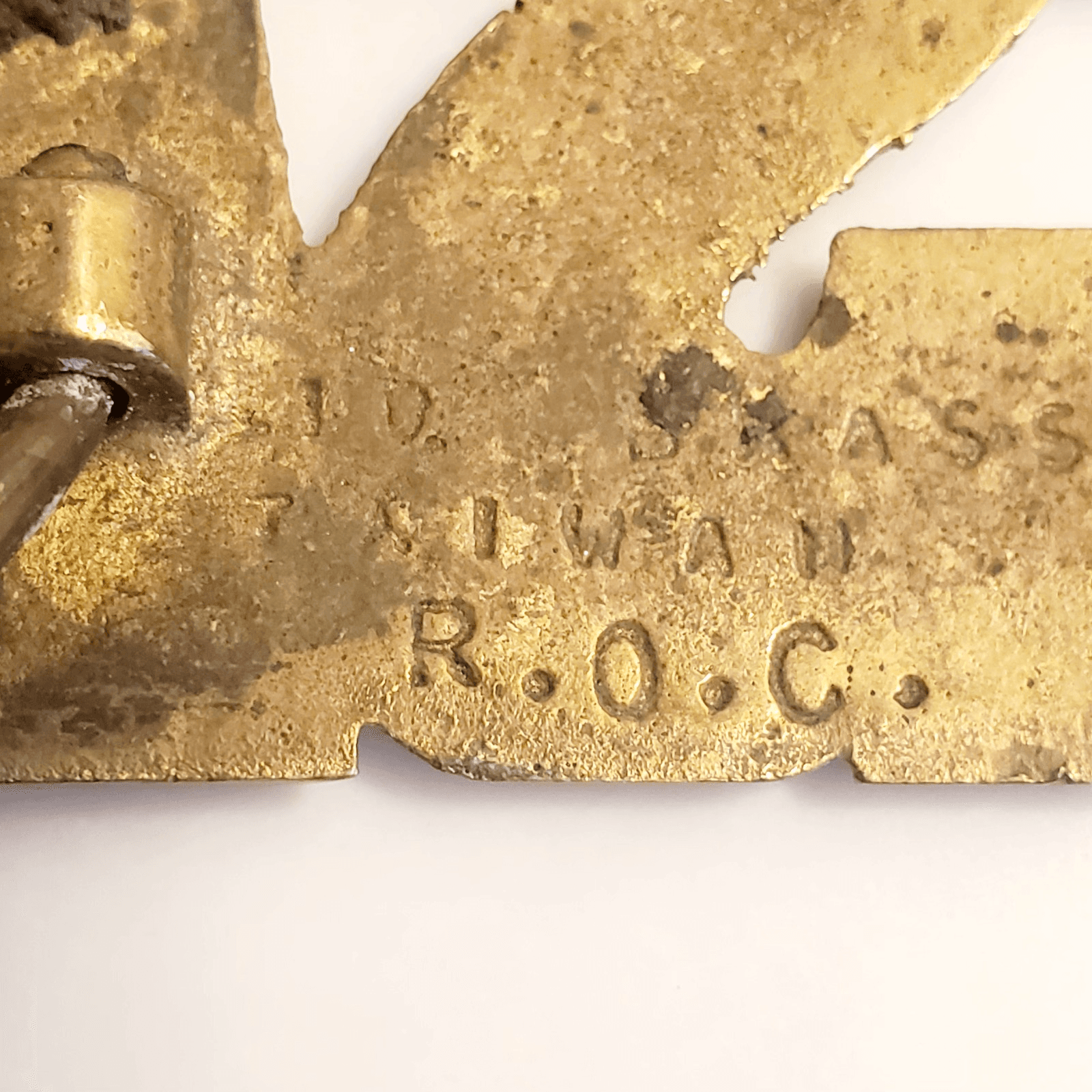 Vtg R.O.C. Solid Brass CSA Cut Out Letters Confederate Belt Buckle 865 Taiwan - Thumbnail 4