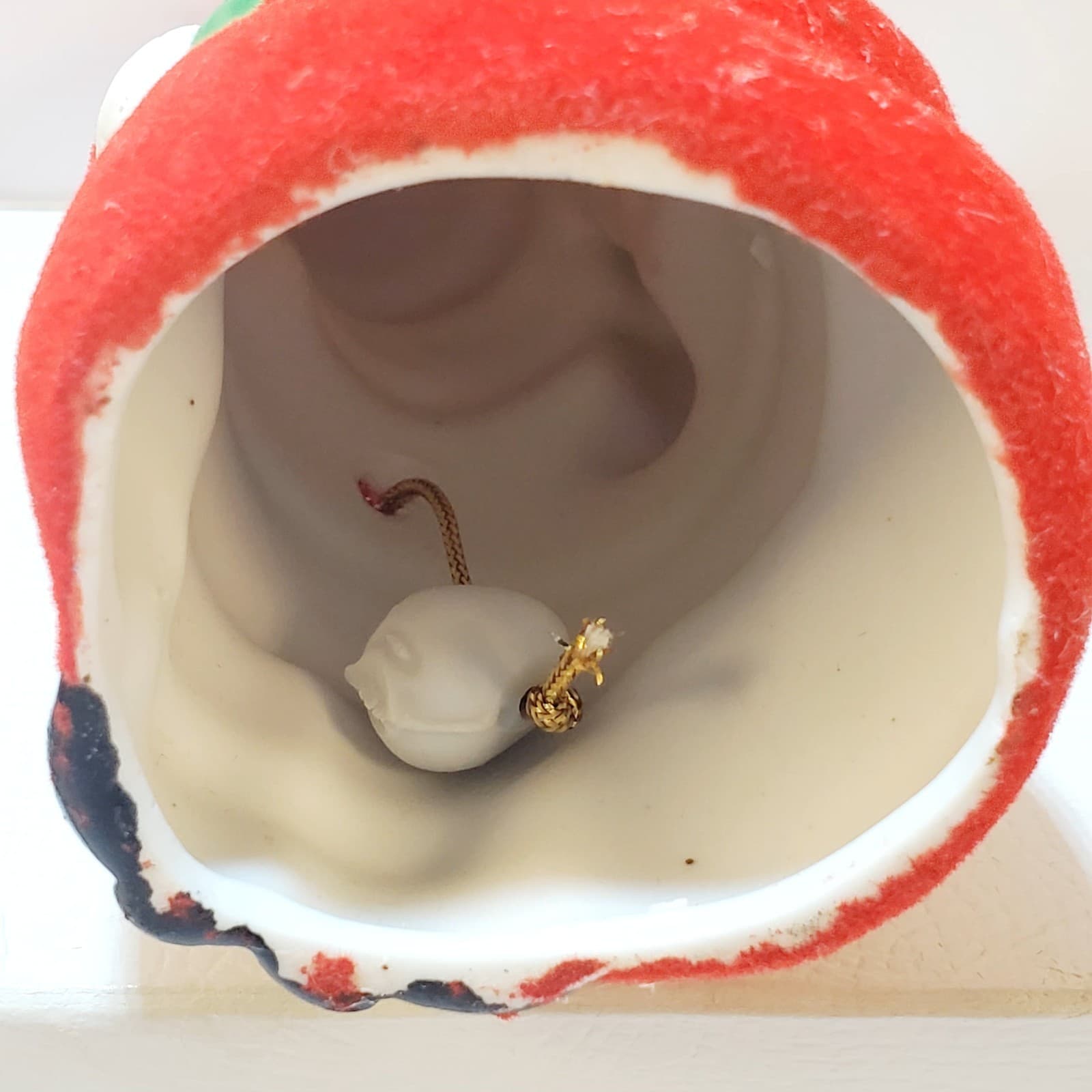Vtg Giftco Inc 1985 Flocked Santa Bell Made In Taiwan Christmas Holiday Decor - Thumbnail 8