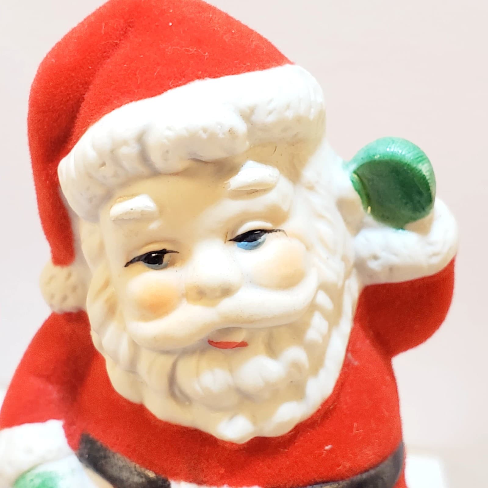Vtg Giftco Inc 1985 Flocked Santa Bell Made In Taiwan Christmas Holiday Decor - Thumbnail 2