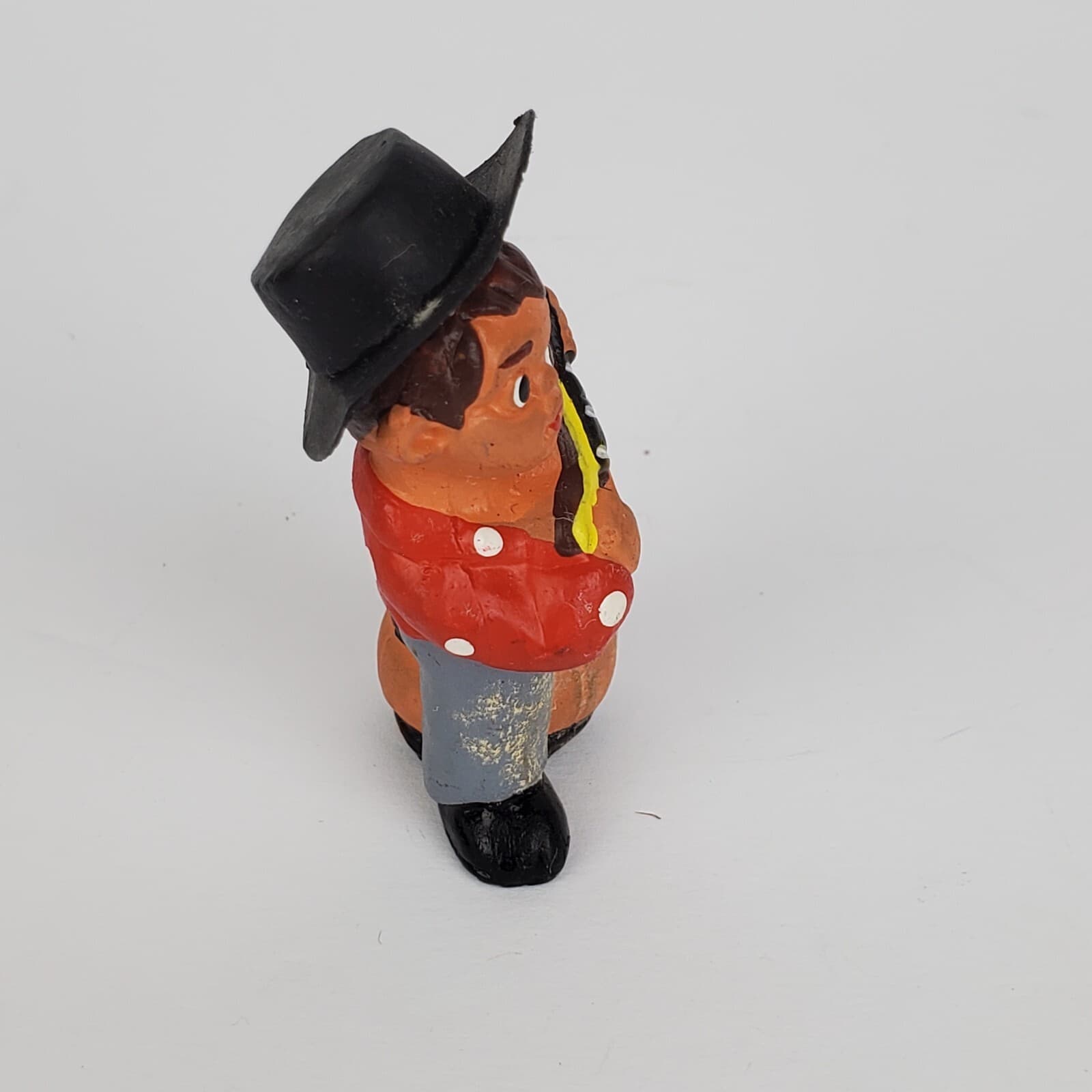 Vintage 60's Figuras Alborox Spanish Terra Cotta Boy with Guitar Figurine - Thumbnail 2