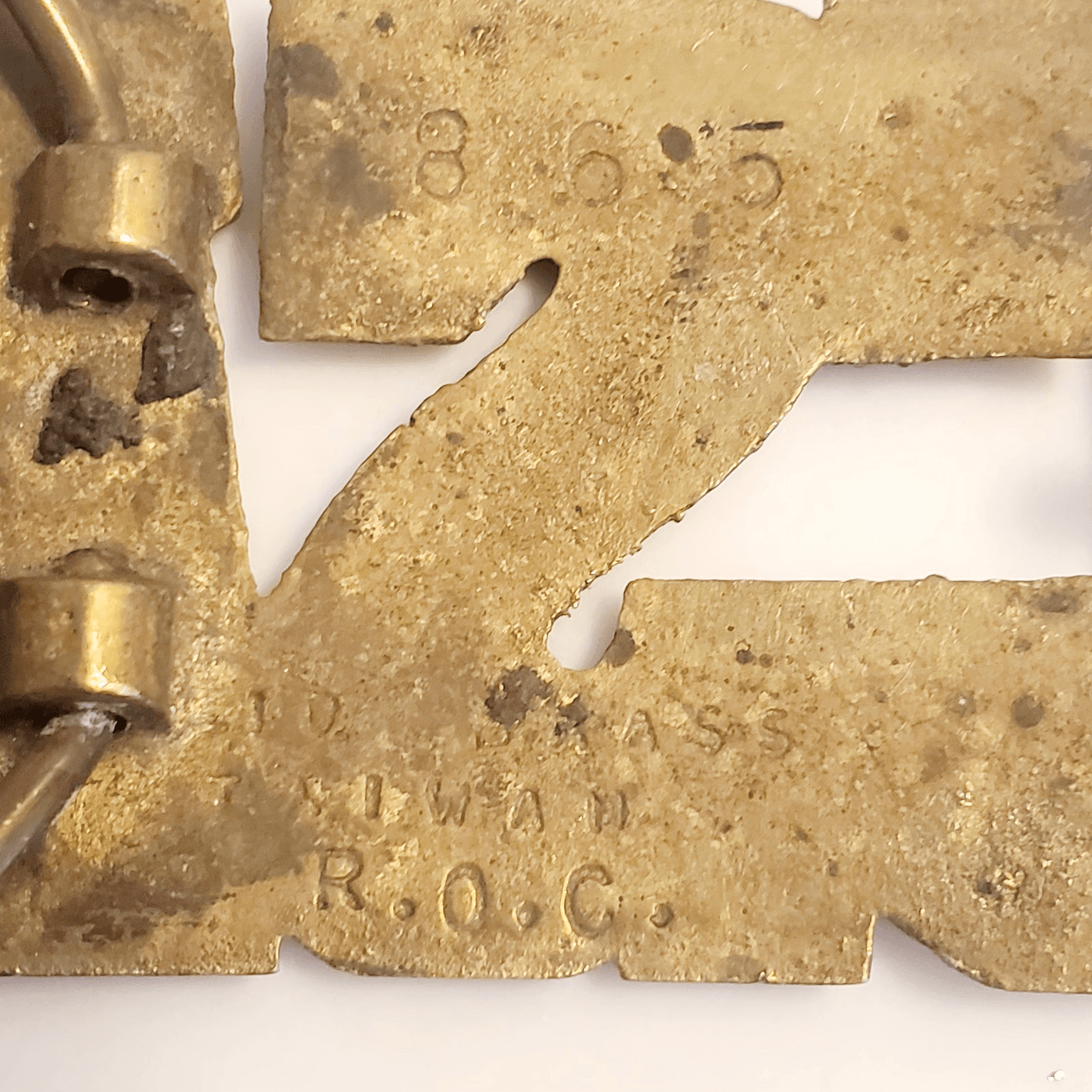 Vtg R.O.C. Solid Brass CSA Cut Out Letters Confederate Belt Buckle 865 Taiwan - Thumbnail 3