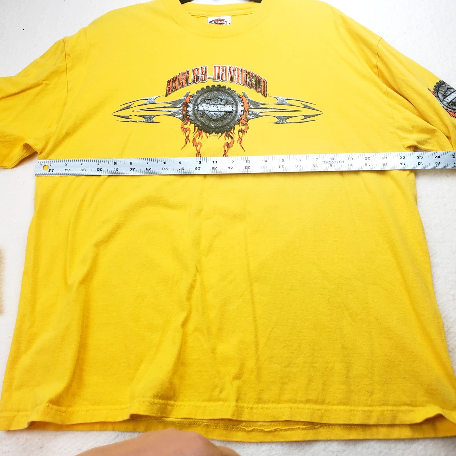 Vtg 2004 Harley Davidson Long Sleeve Yellow Graphic Shirt XL Las Vegas Nevada - Thumbnail 10