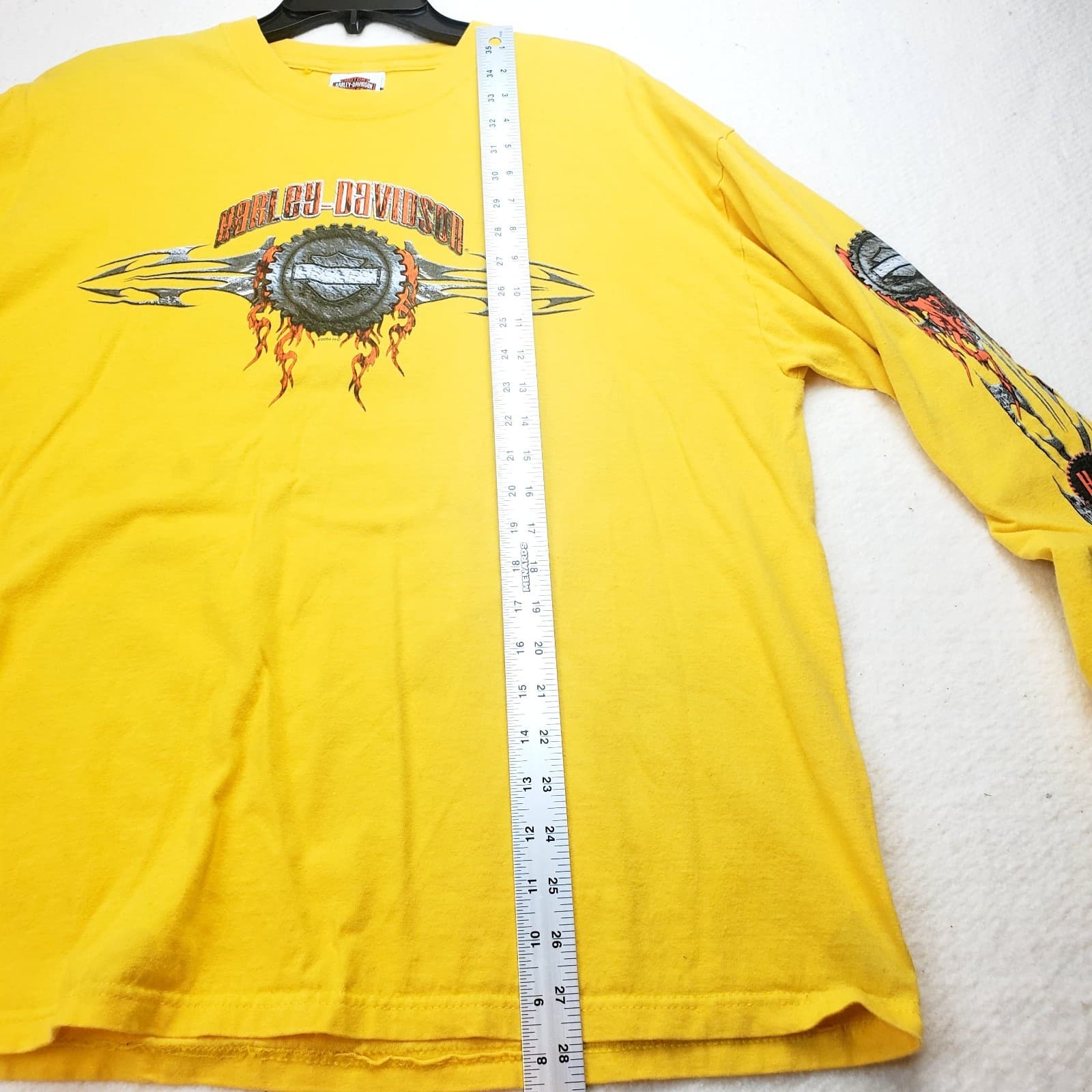 Vtg 2004 Harley Davidson Long Sleeve Yellow Graphic Shirt XL Las Vegas Nevada - Thumbnail 13