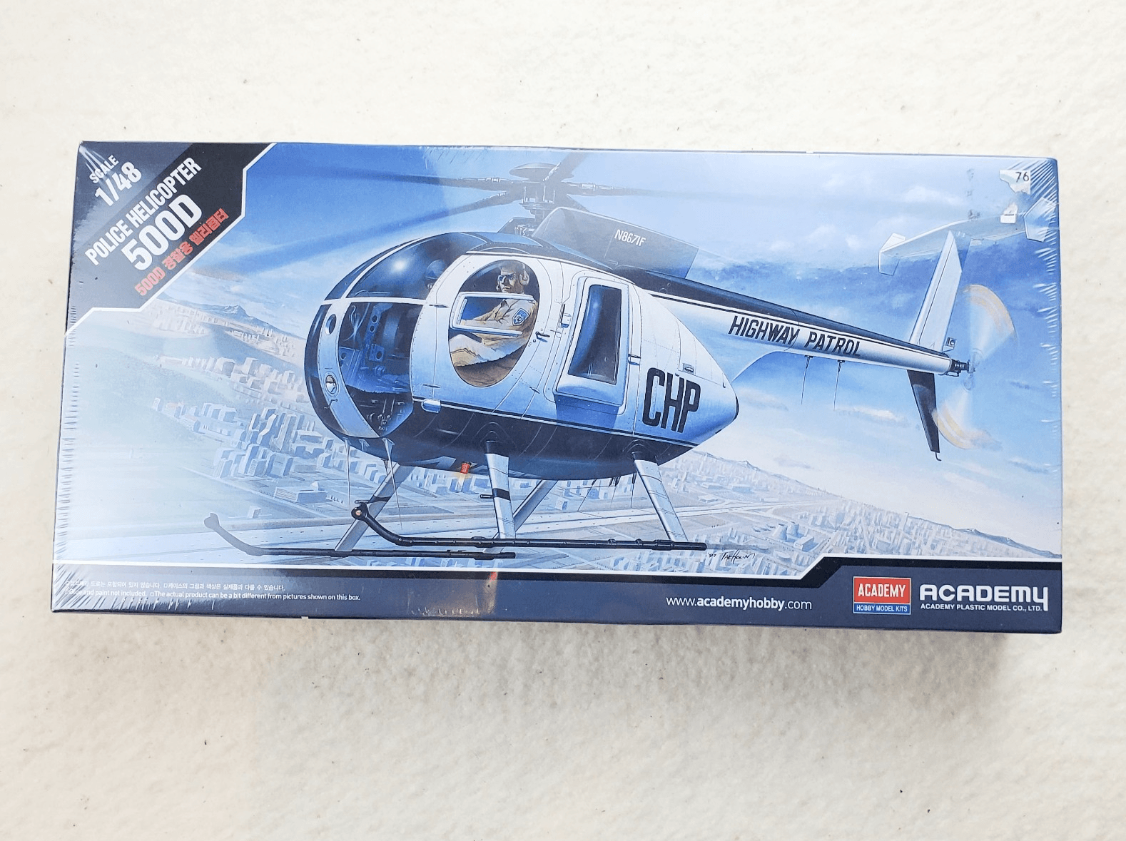 Academy 12249 Hughes 500D Police Helicopter 1/48 Scale Plastic Model Kit New