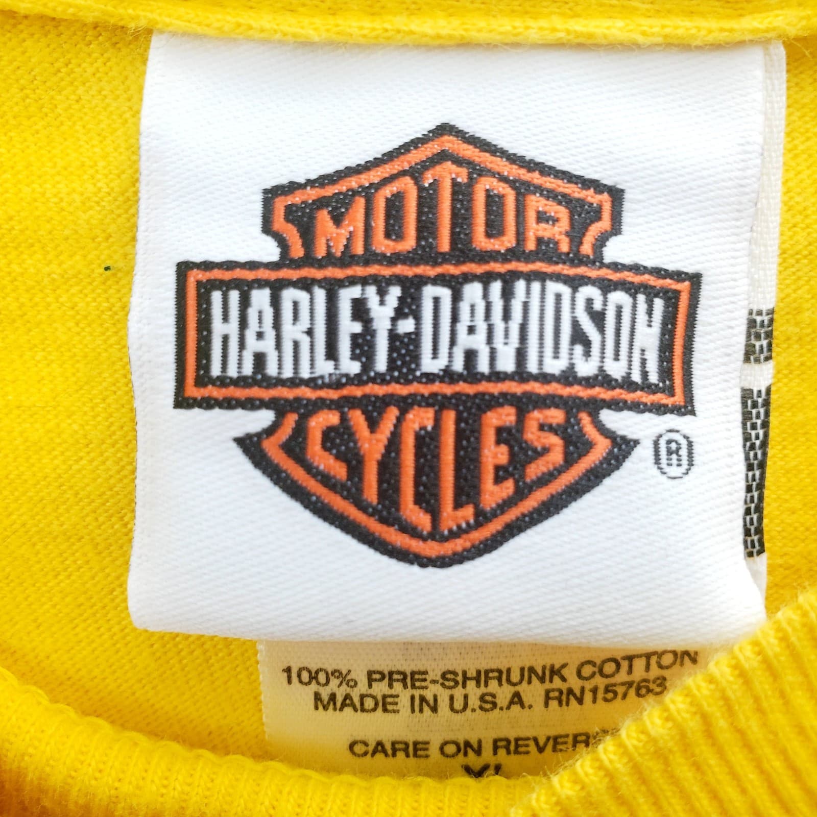 Vtg 2004 Harley Davidson Long Sleeve Yellow Graphic Shirt XL Las Vegas Nevada - Thumbnail 7