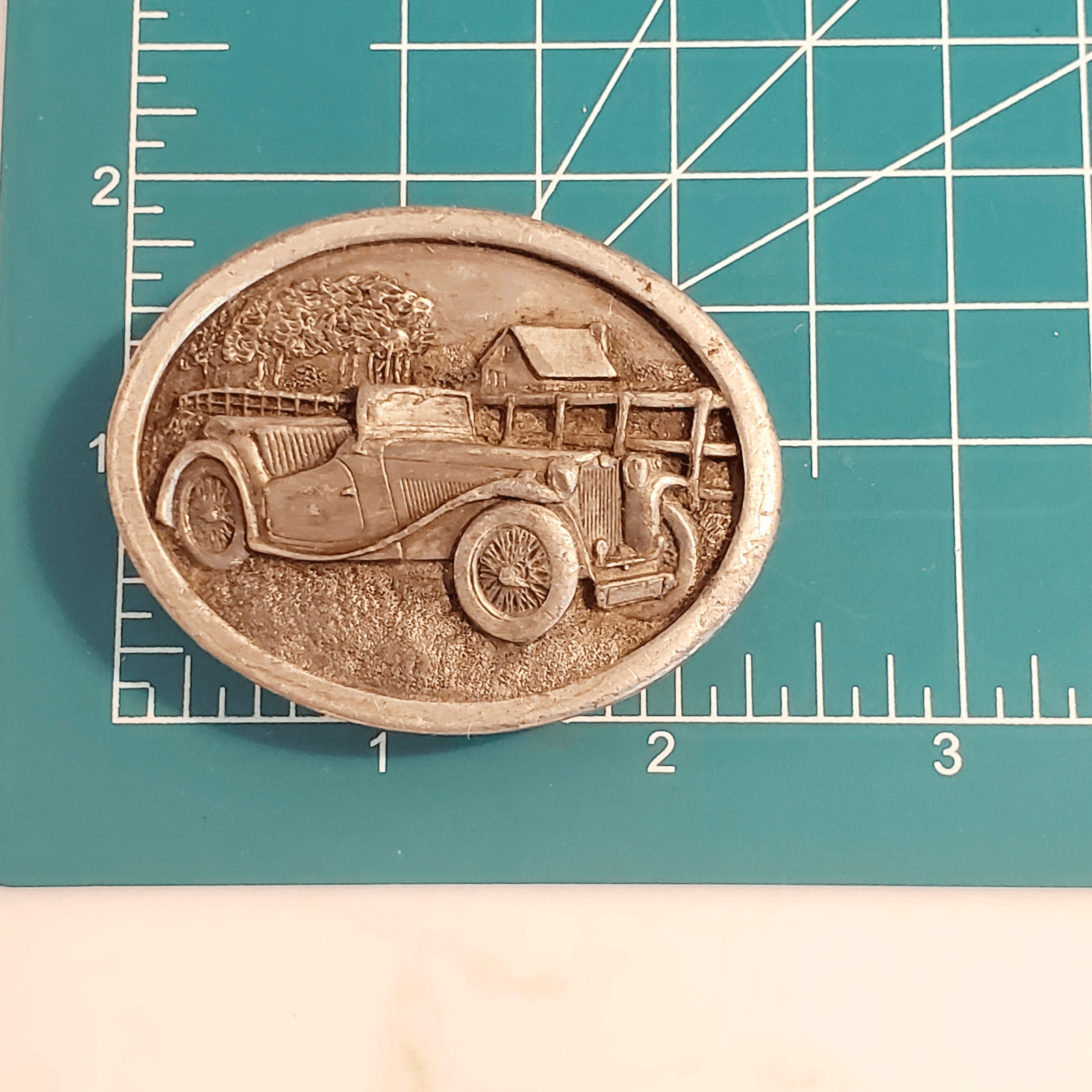 Vintage 1984 Bergamot Brass Works Car Scene Belt Buckle U L43 Made In USA - Thumbnail 6