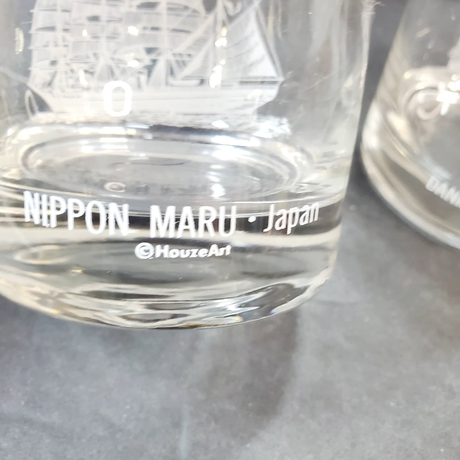 Vtg Set of 2 Houze Art Nautical Ship Clipper Whiskey Rocks Glasses 8 oz DK / JPN - Thumbnail 7