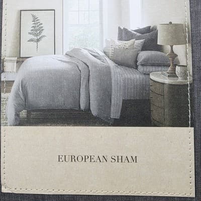 2 Ellen Degeneres European Shams Pillow Case Tulare Grey 26” X 26” New Cotton - Thumbnail 2