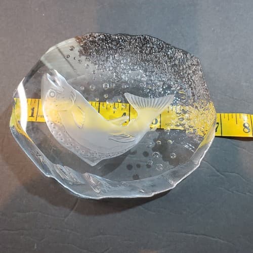 Nybro Crystal Trout Fish Sculpture Paperweight Handmade in Sweden 5.75 x 6.75 - Thumbnail 7