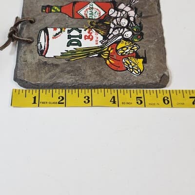 Vtg New Orleans Roofing Slate Wall Decor Dixie Beer Tabasco Shrimp Hand Painted - Thumbnail 6