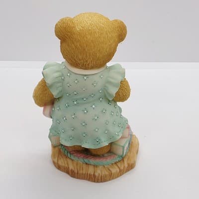 Vintage 1998 Cherished Teddies Anxiously Awaiting the Arrival Figurine #476978 - Thumbnail 3