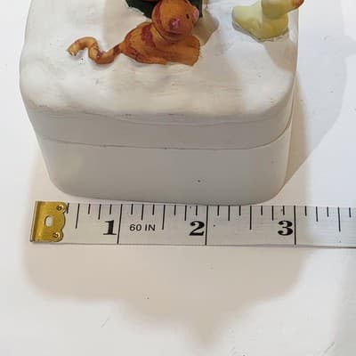 Vintage 1979 Ziggy & Friends Square Bisque Porcelain Trinket Box Tiny Treasures - Thumbnail 9