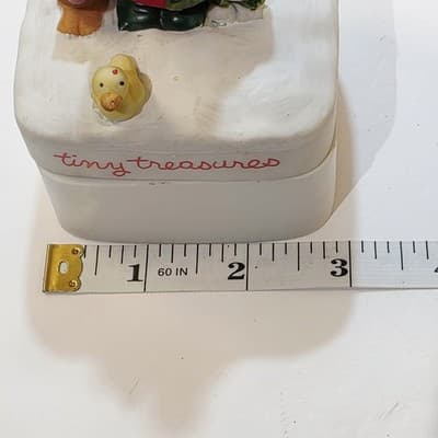 Vintage 1979 Ziggy & Friends Square Bisque Porcelain Trinket Box Tiny Treasures - Thumbnail 8