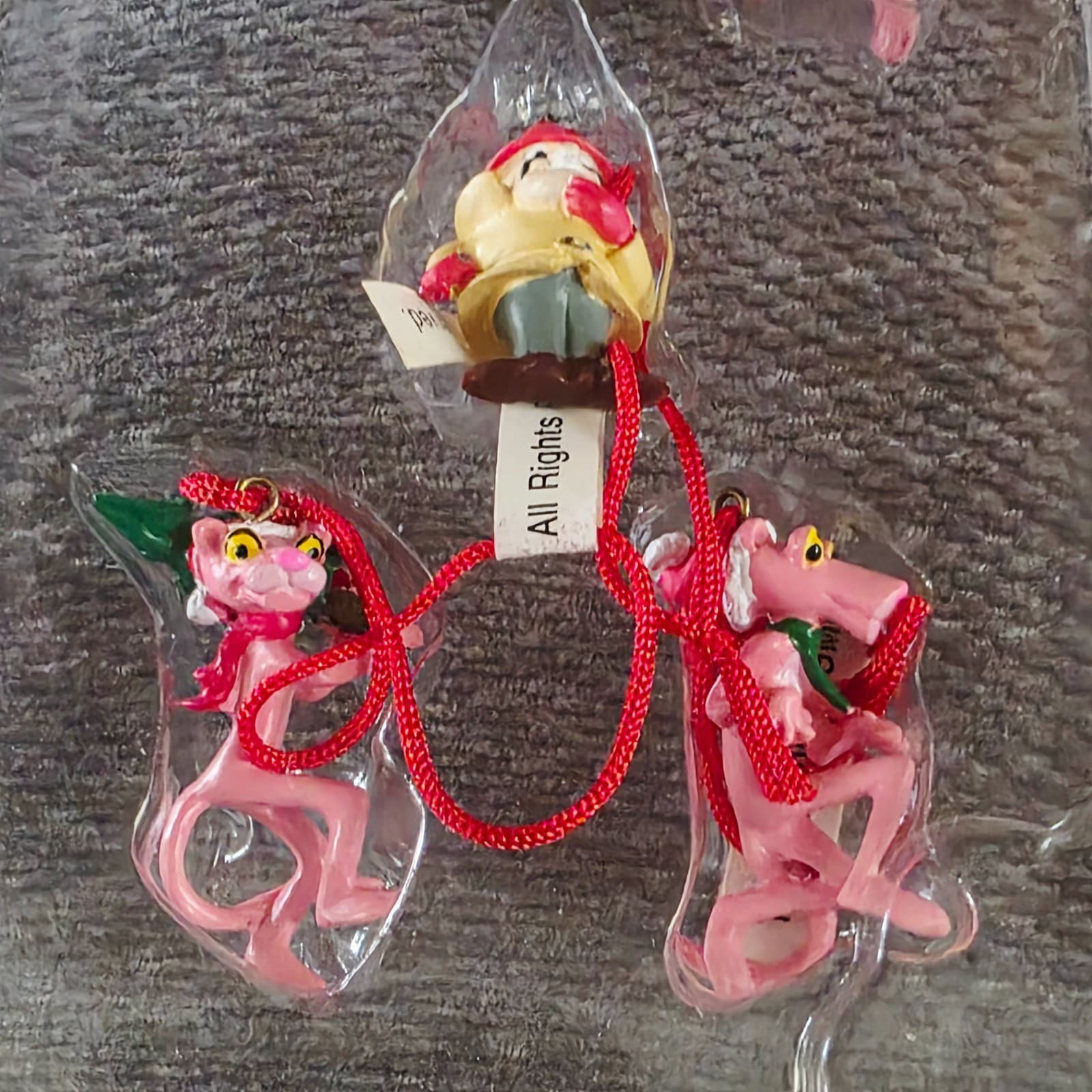 Vintage 2004 Pink Panther Miniature Christmas Tree Ornaments 5 Pack Box Set - Thumbnail 4
