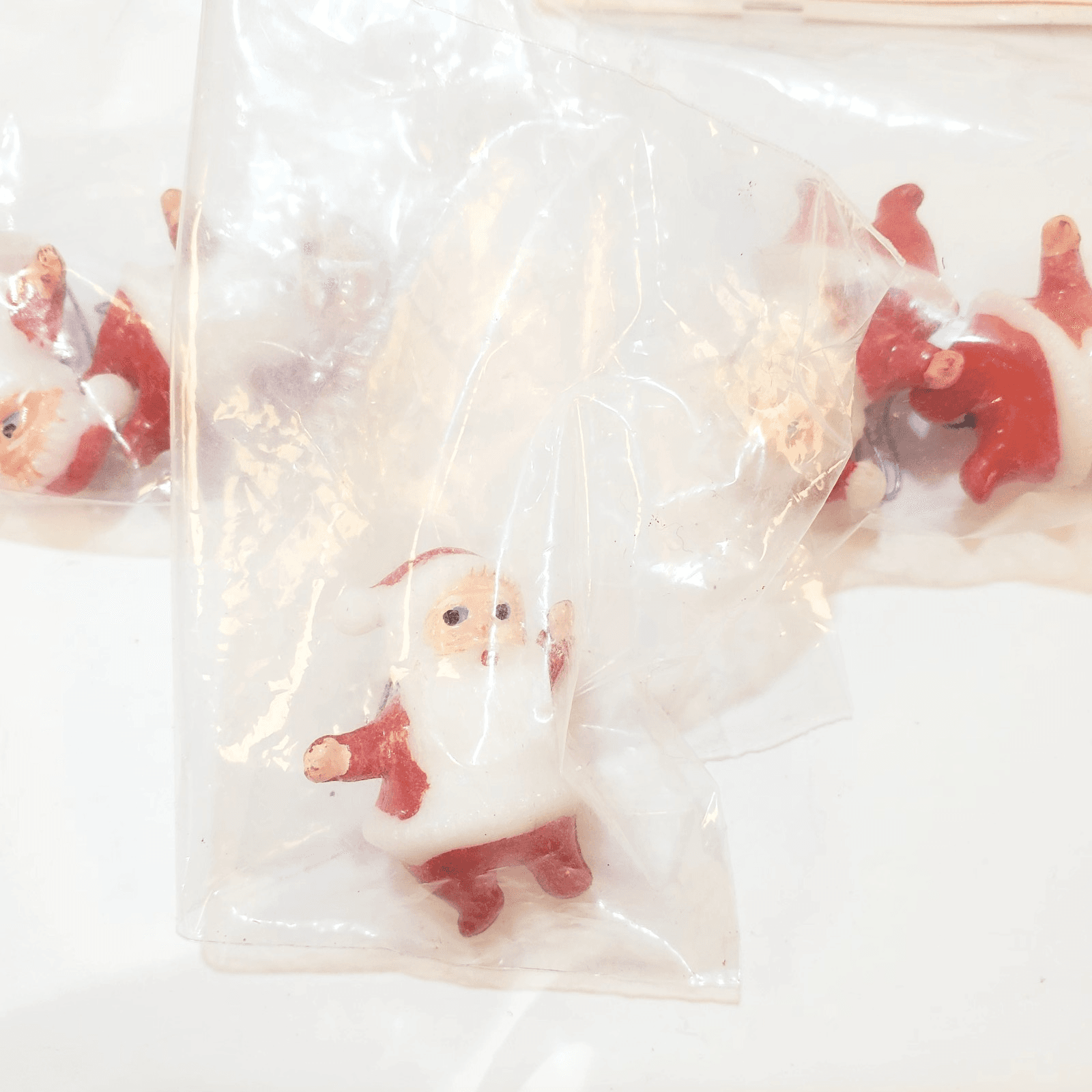 Vintage Lot of 3 pkgs Walbead & Merry Time Trims Christmas Santa Decorations - Thumbnail 2
