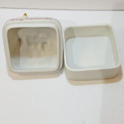 Vintage 1979 Ziggy & Friends Square Bisque Porcelain Trinket Box Tiny Treasures - Thumbnail 3