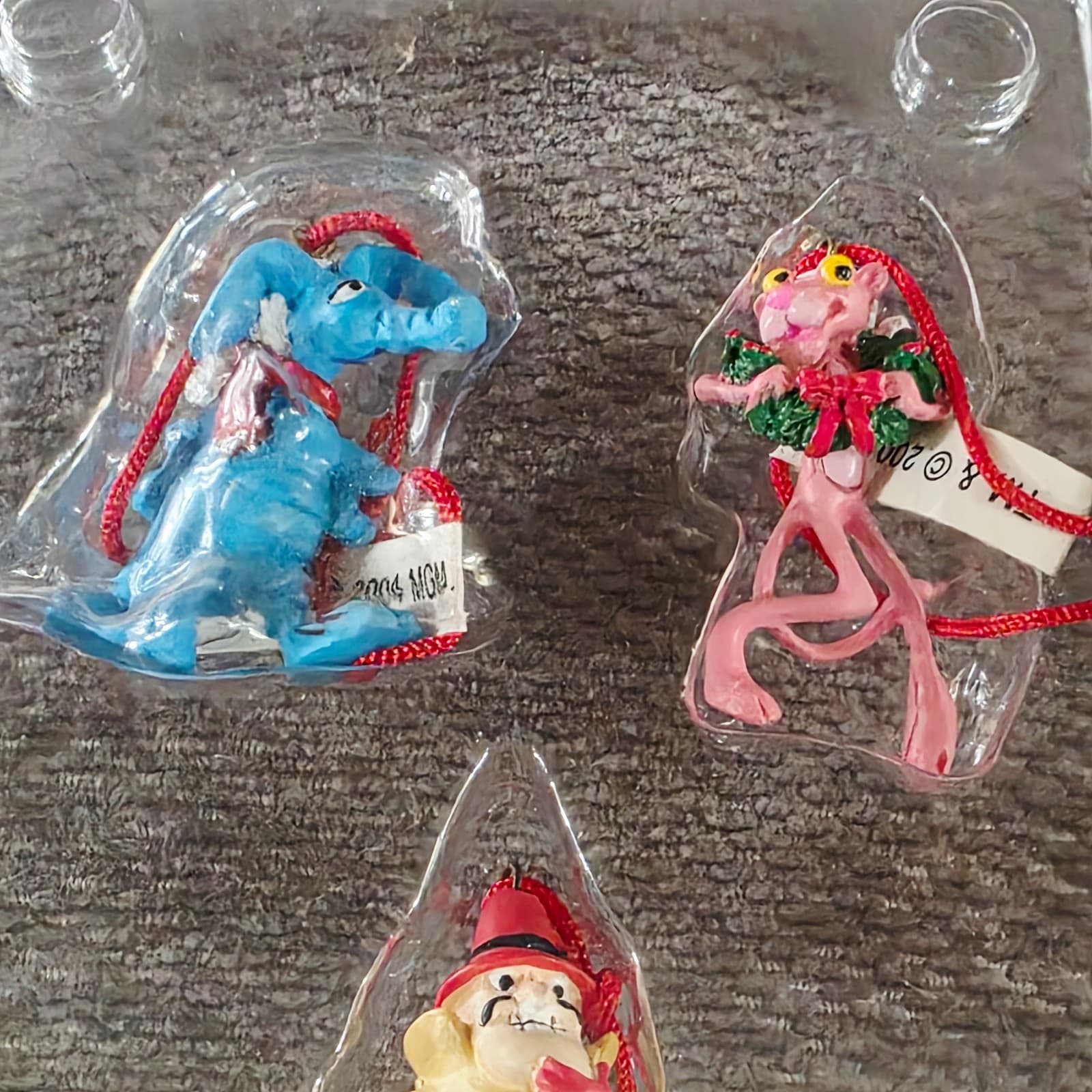 Vintage 2004 Pink Panther Miniature Christmas Tree Ornaments 5 Pack Box Set - Thumbnail 3
