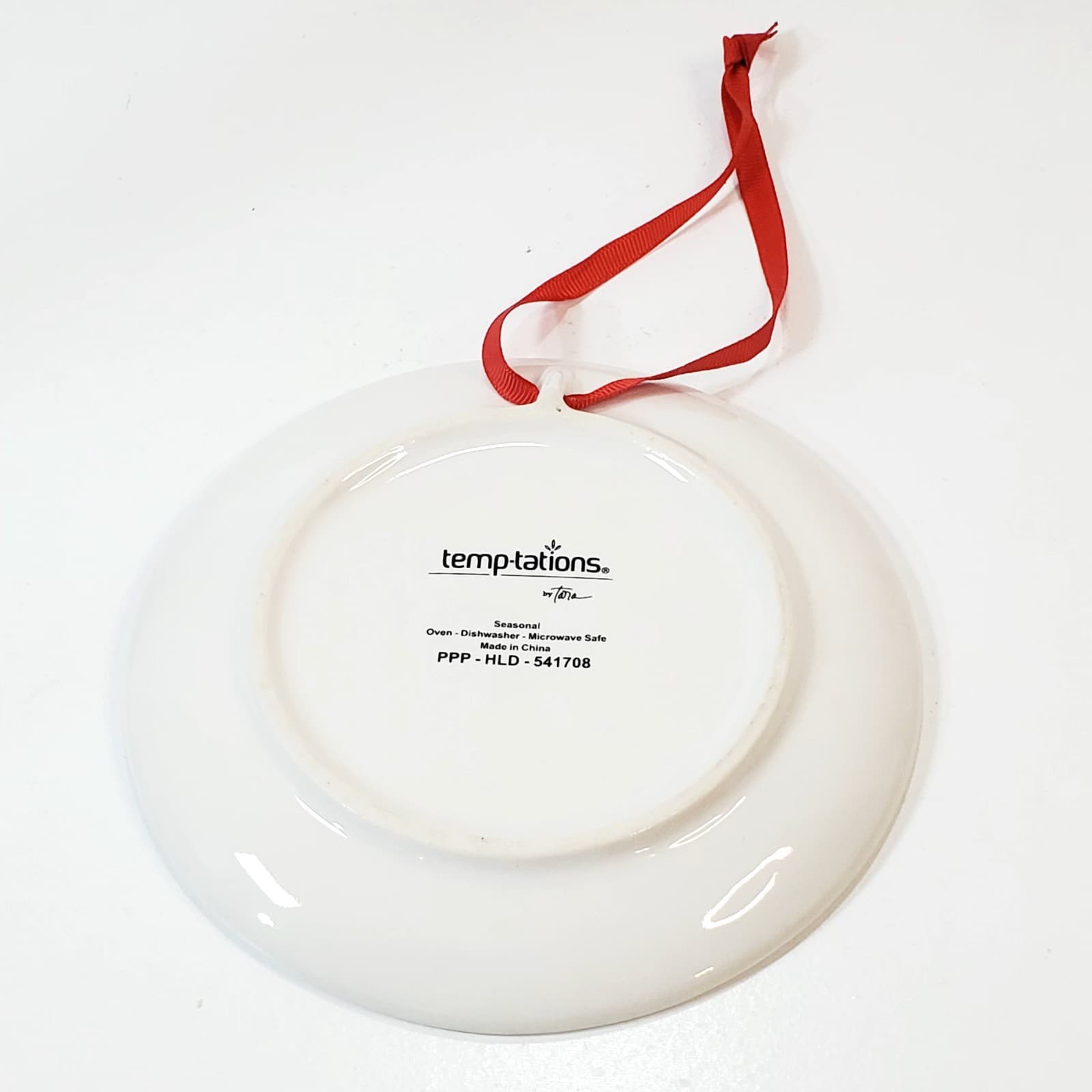 Temptations By Tara 12 Days Of Christmas 6" Plate #9 Cardinal Red Ribbon Hanger - Thumbnail 3