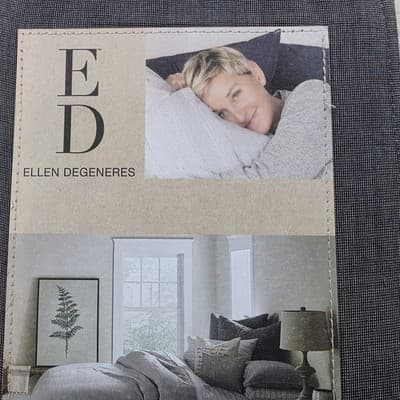 2 Ellen Degeneres European Shams Pillow Case Tulare Grey 26” X 26” New Cotton - Thumbnail 3