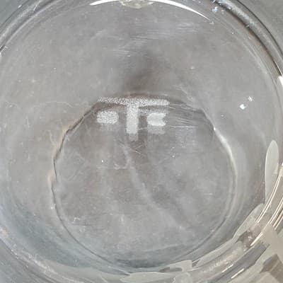 Vintage Clear Glass Creamer Etched Floral Flower Pitcher Botanical Marked sTc - Thumbnail 7