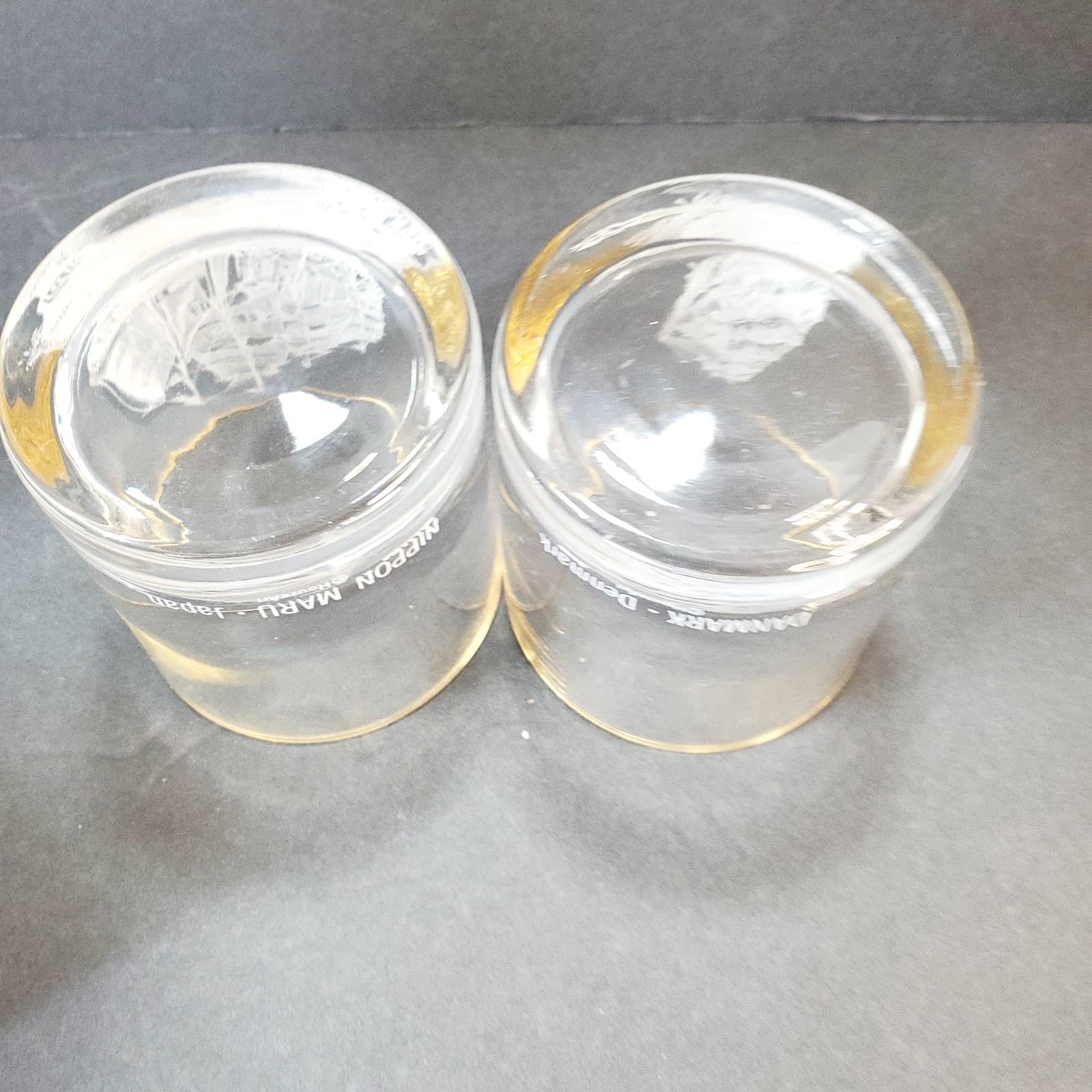 Vtg Set of 2 Houze Art Nautical Ship Clipper Whiskey Rocks Glasses 8 oz DK / JPN - Thumbnail 11