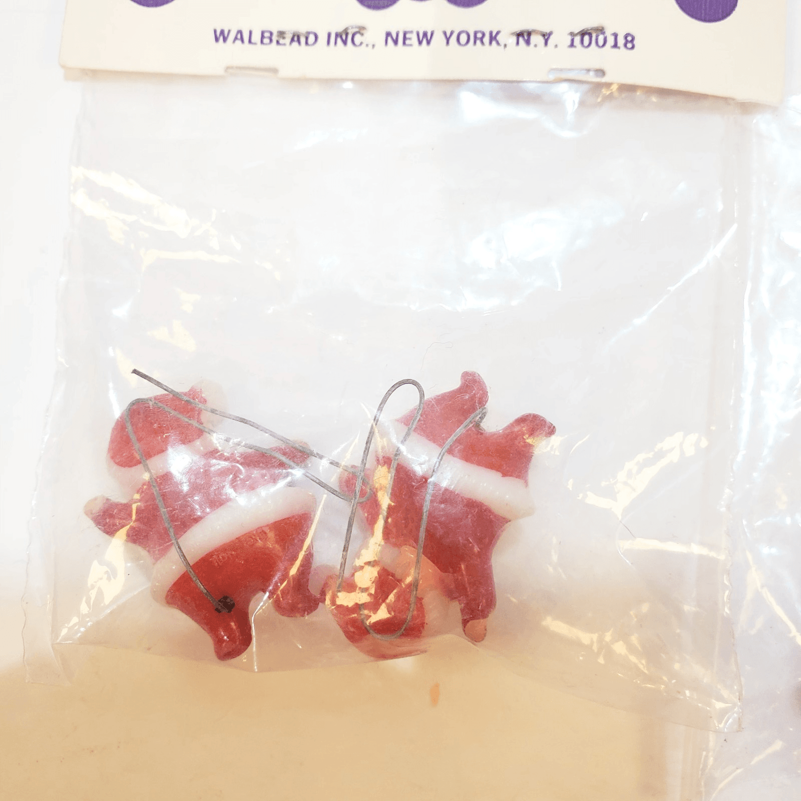 Vintage Lot of 3 pkgs Walbead & Merry Time Trims Christmas Santa Decorations - Thumbnail 8