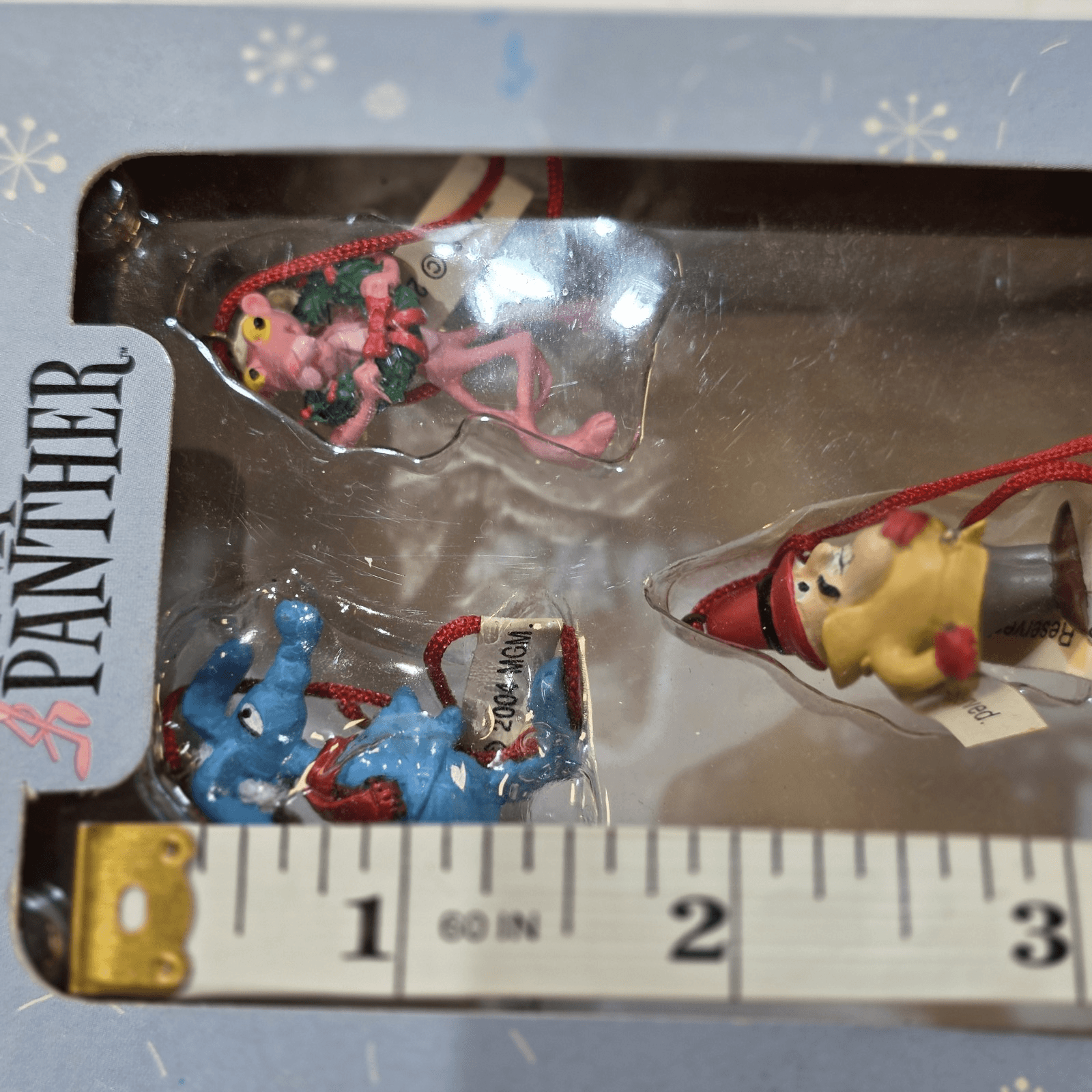 Vintage 2004 Pink Panther Miniature Christmas Tree Ornaments 5 Pack Box Set - Thumbnail 8