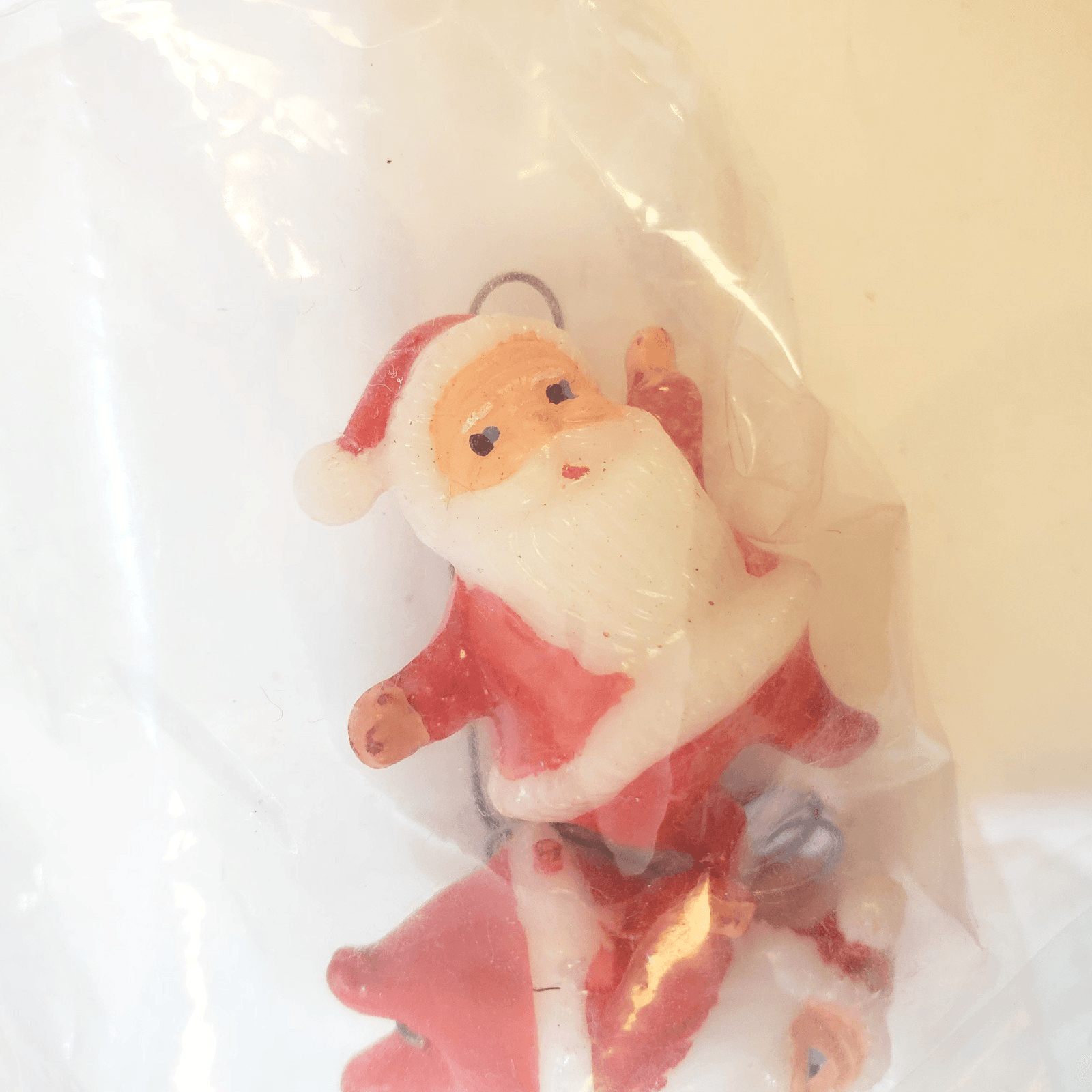 Vintage Lot of 3 pkgs Walbead & Merry Time Trims Christmas Santa Decorations - Thumbnail 3