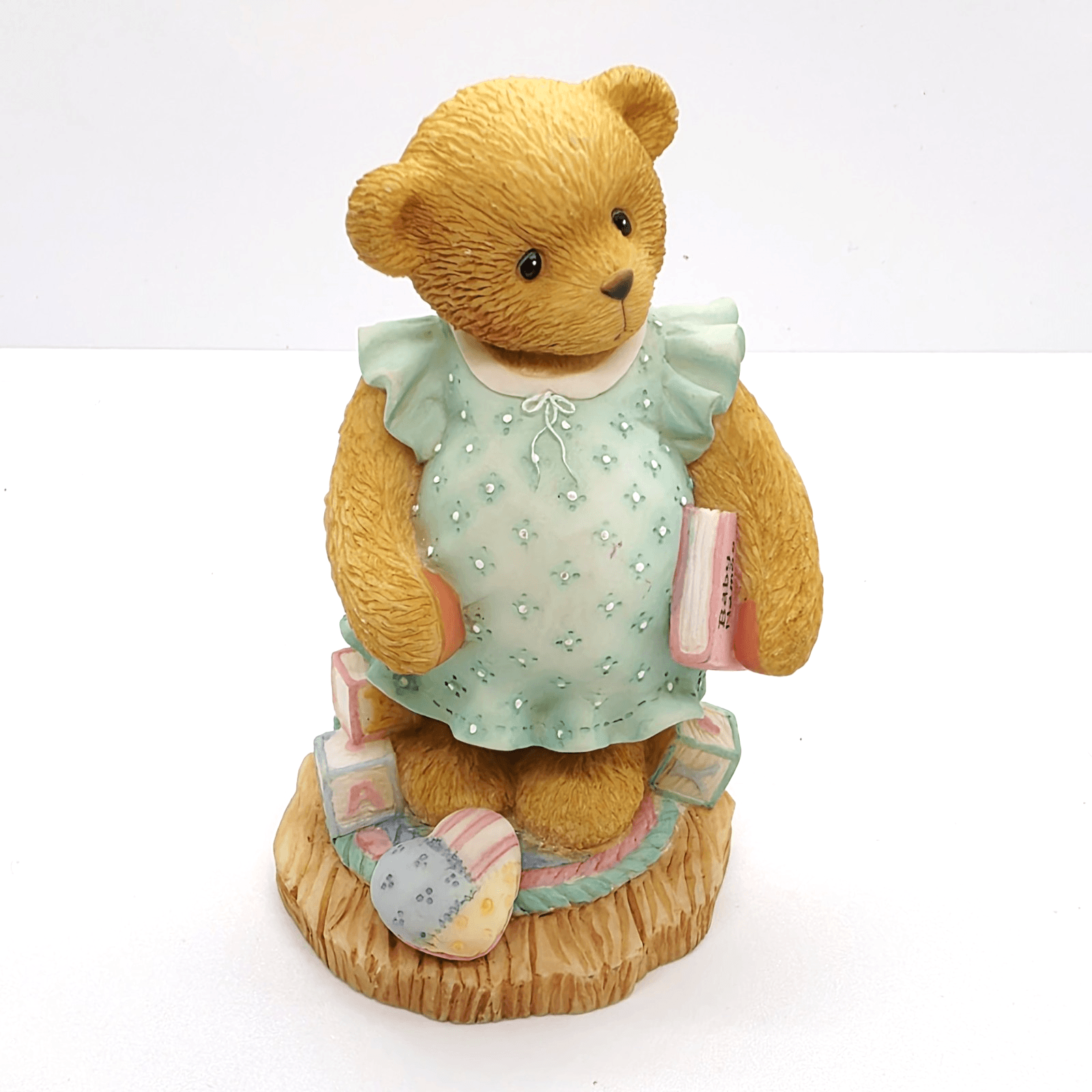 Vintage 1998 Cherished Teddies Anxiously Awaiting the Arrival Figurine #476978