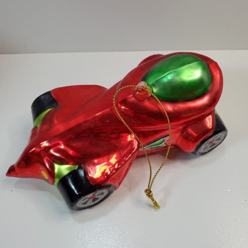 Futuristic Red Race Car Plastic Acrylic Christmas Tree Ornament - Thumbnail 2
