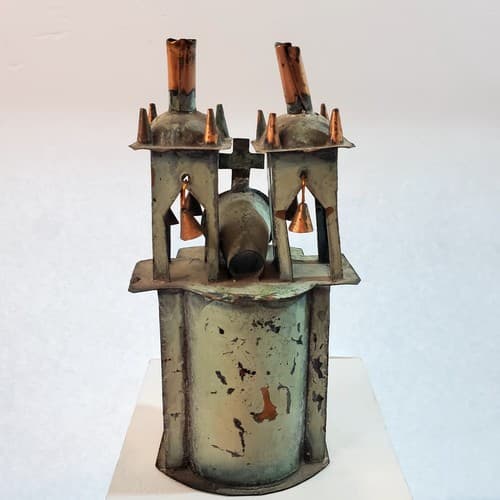 Artisan Crafted Ayacucho Peru Copper & Bronze Church Bells Spires Patina - Thumbnail 3