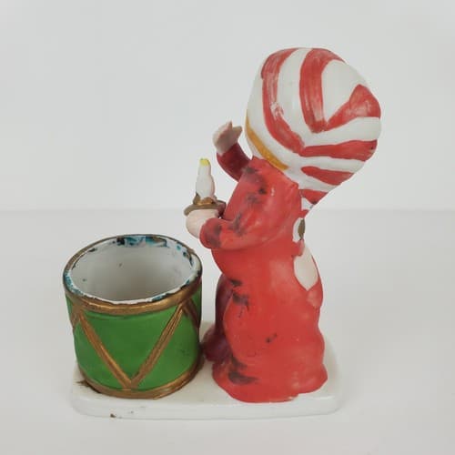 Vintage 1978 Jasco Christmas Luvkins Child Hat Yawning Red Pajamas Candle Holder - Thumbnail 3