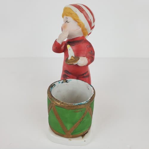 Vintage 1978 Jasco Christmas Luvkins Child Hat Yawning Red Pajamas Candle Holder - Thumbnail 4