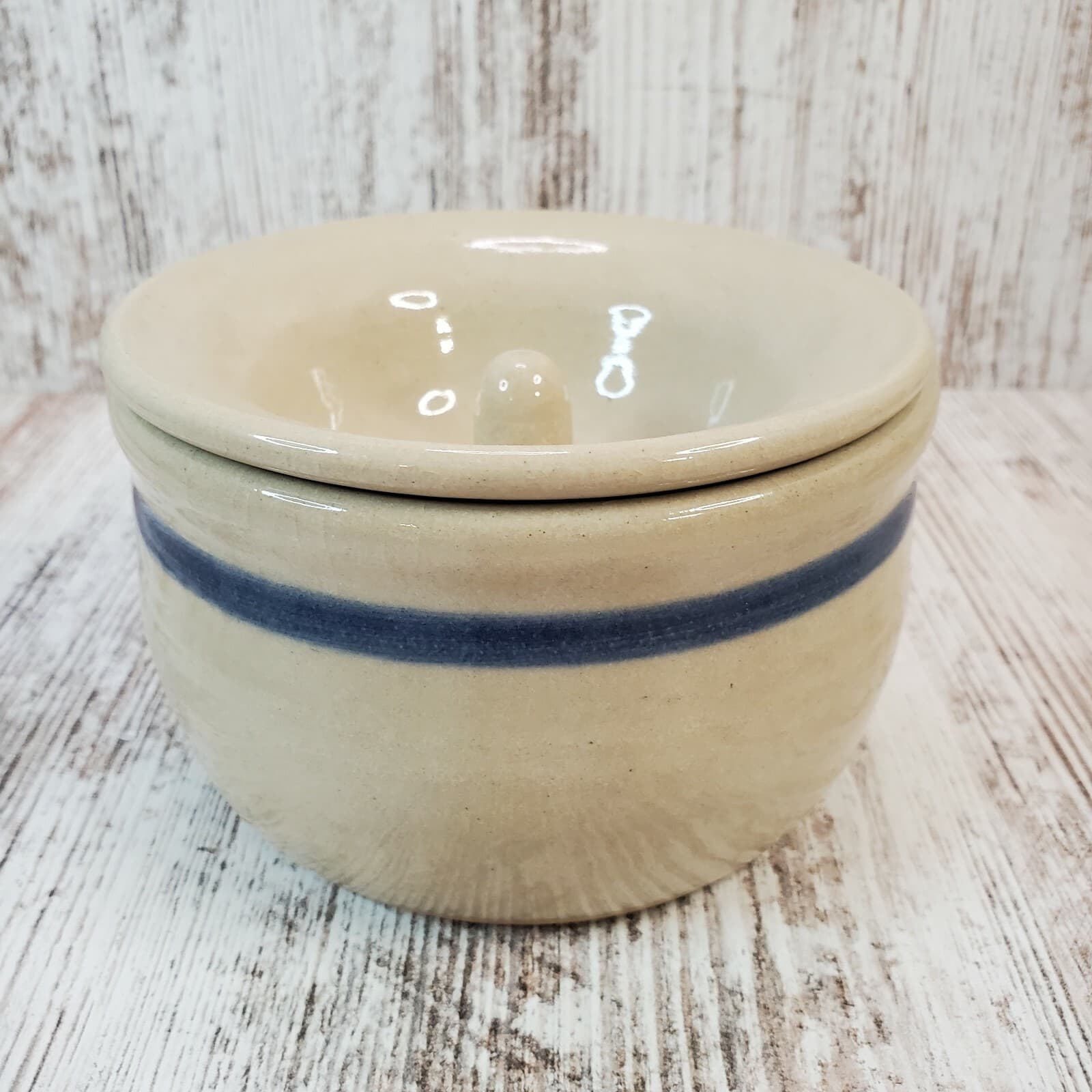 Original Plaid Rabbit Pottery 2 Pc Apple Baker Stoneware Cooker Baking Dish