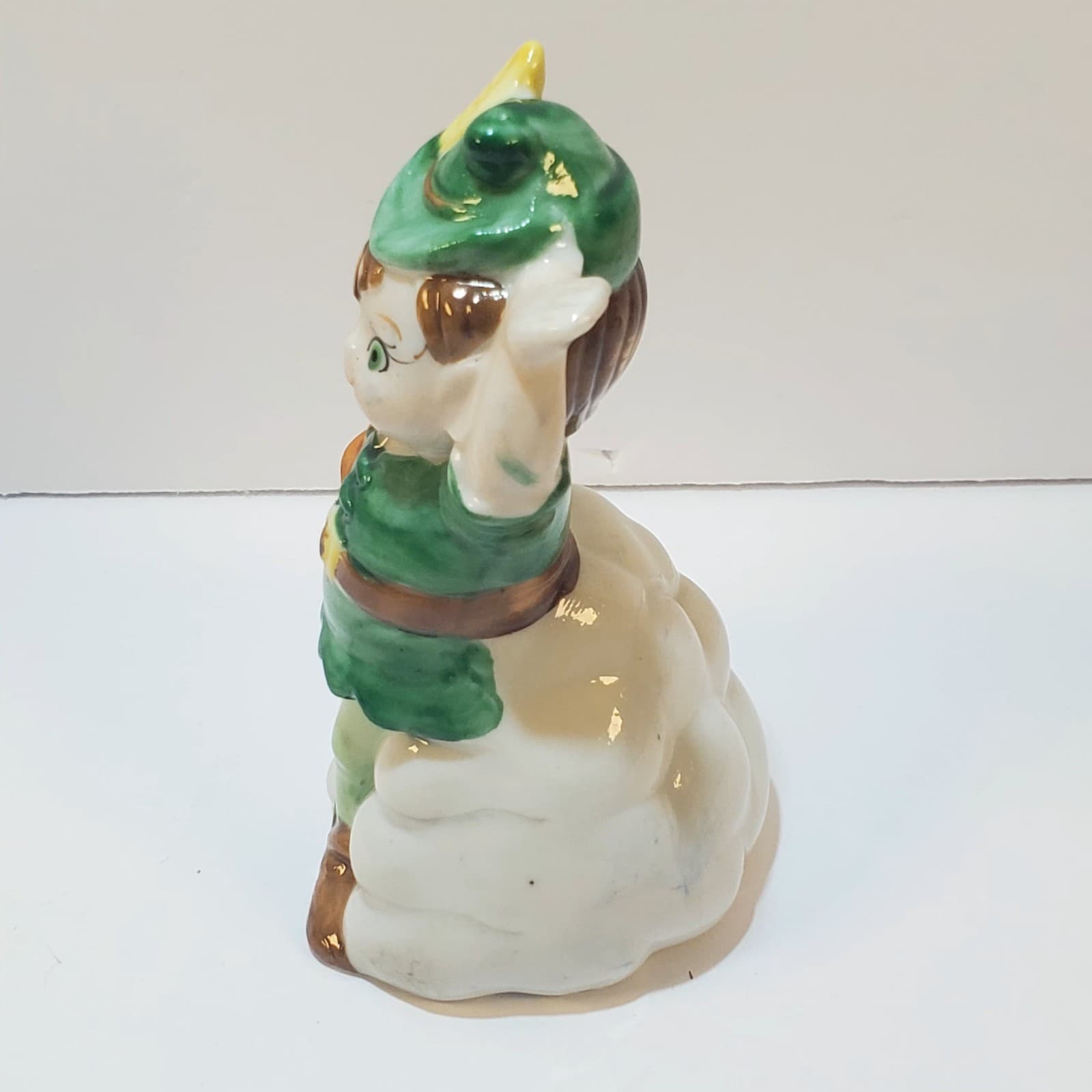 Vintage J.S.N.Y. Ceramic Porcelain Peter Pan Bell Figurine Figure Taiwan 4 inch - Thumbnail 4