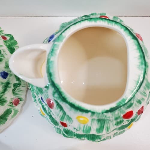 Vintage Christmas Tree Shaped Creamer and Sugar Bowl by Sigma Tastesetter 1983 - Thumbnail 4
