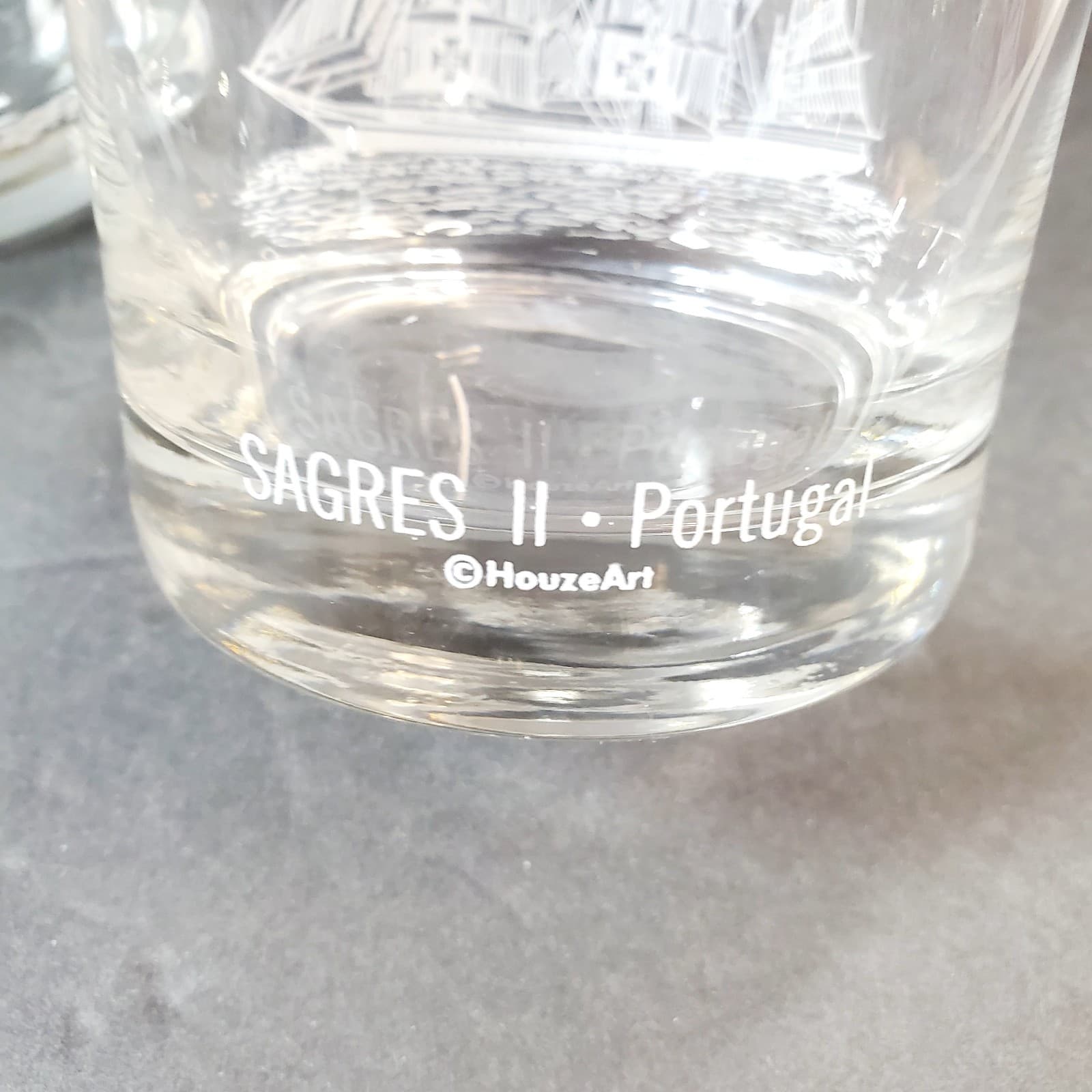 Vtg Set of 2 Houze Art Nautical Ship Clipper Whiskey Rocks Glasses 8 oz PT / COL - Thumbnail 4