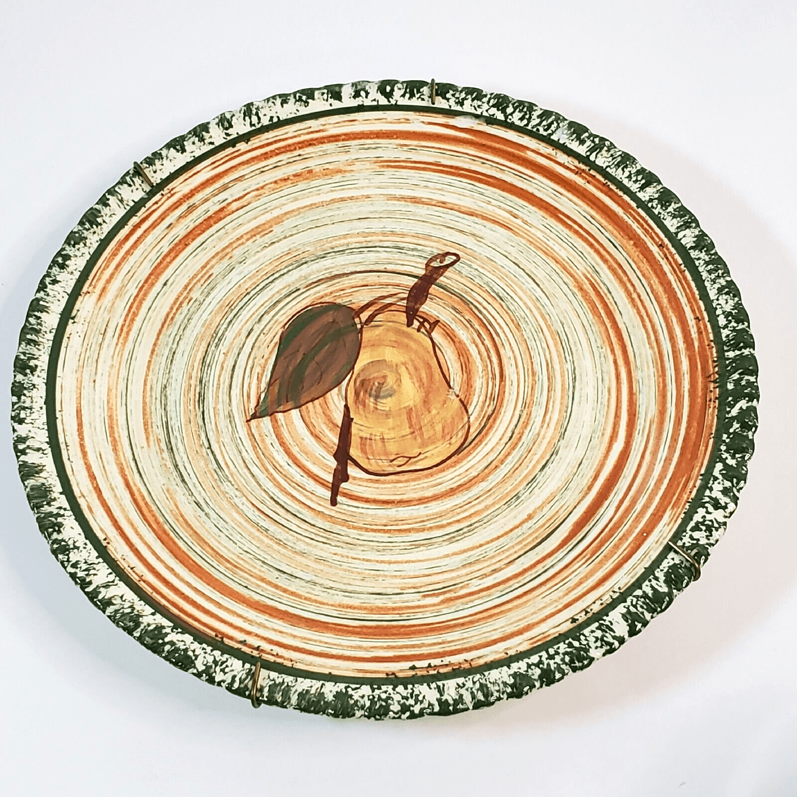 Vtg Southern Potteries Blue Ridge Decorative Wall Plate/Hanger Rustic Farmhouse