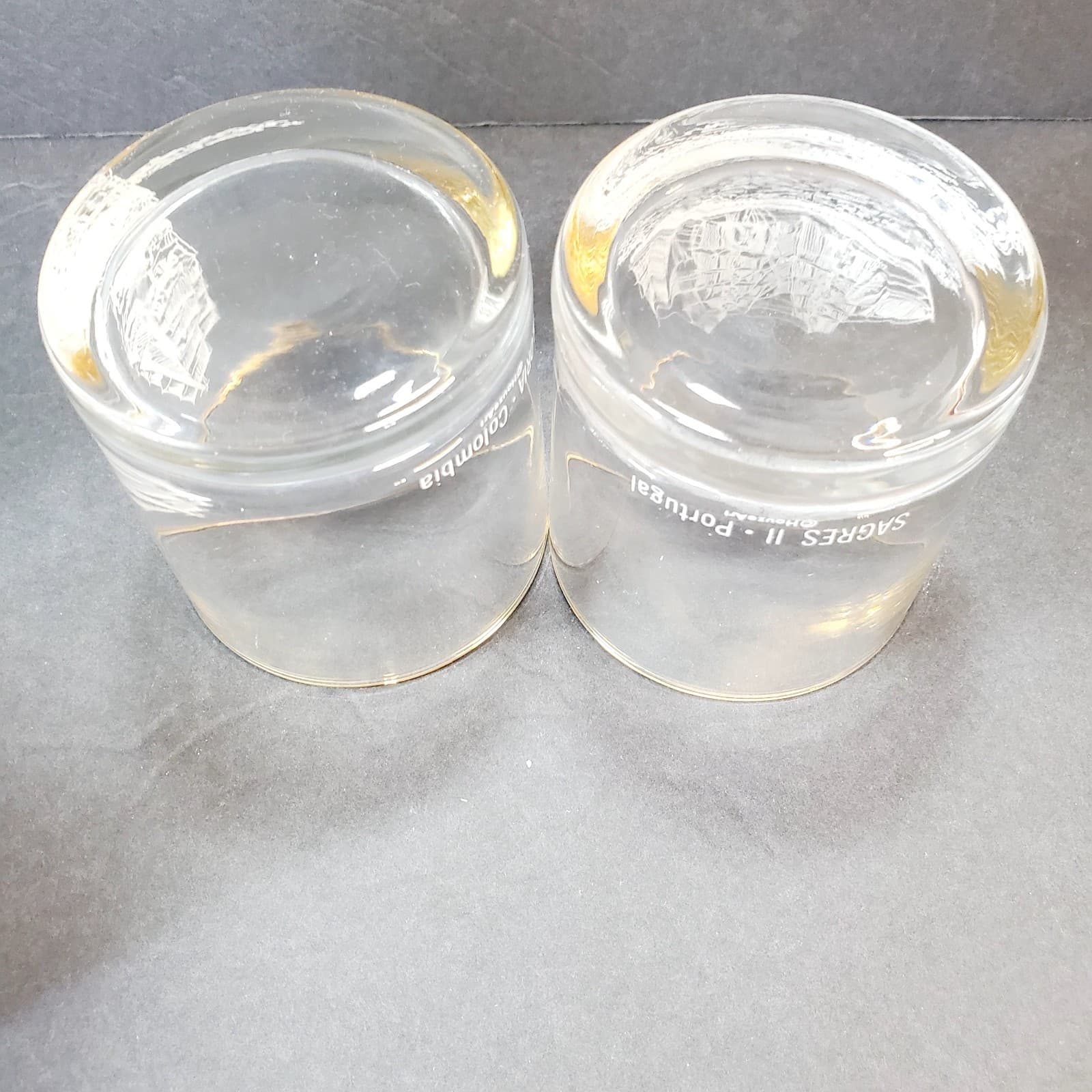 Vtg Set of 2 Houze Art Nautical Ship Clipper Whiskey Rocks Glasses 8 oz PT / COL - Thumbnail 9