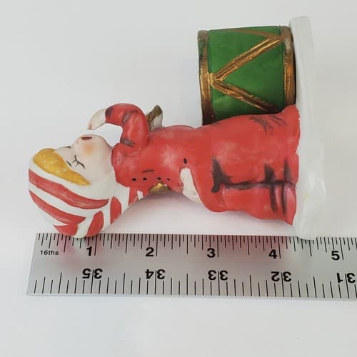 Vintage 1978 Jasco Christmas Luvkins Child Hat Yawning Red Pajamas Candle Holder - Thumbnail 8