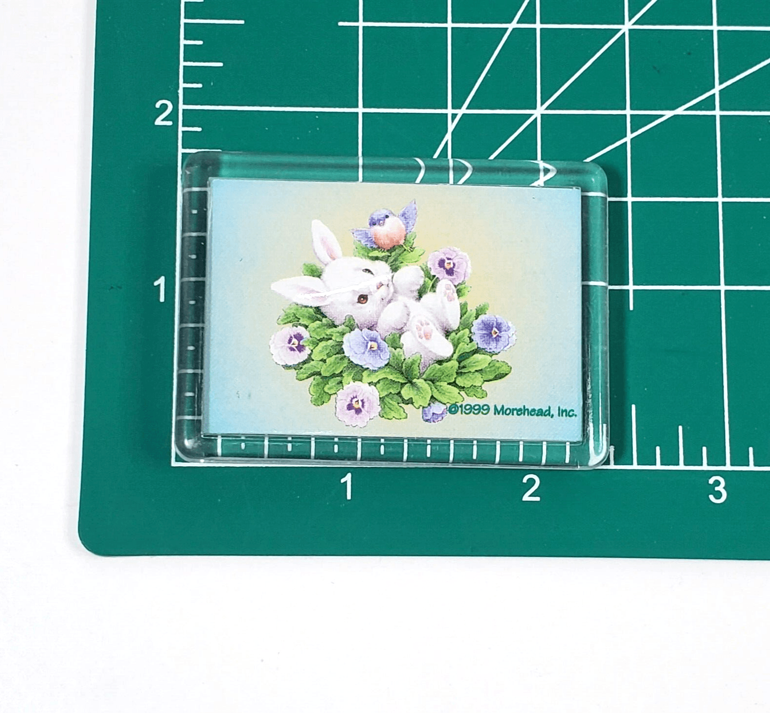 2 Vintage Refrigerator Magnets 1999 Morehead Inc Bunny Flowers Easter Spring - Thumbnail 7