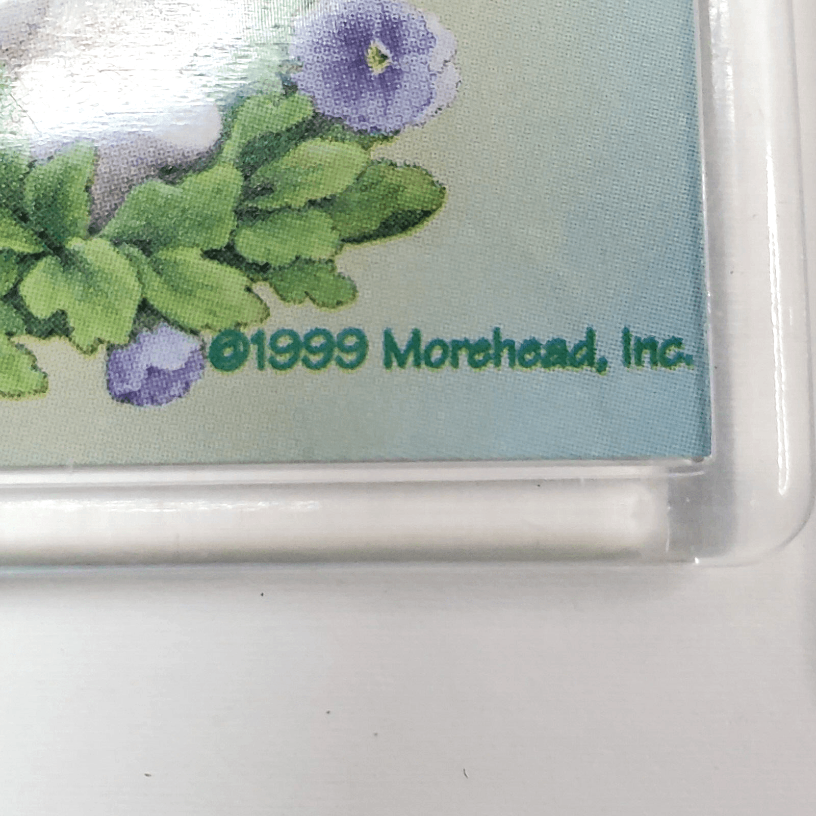2 Vintage Refrigerator Magnets 1999 Morehead Inc Bunny Flowers Easter Spring - Thumbnail 2
