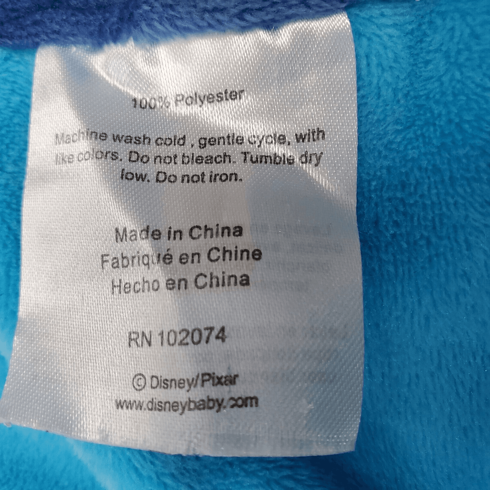 Disney Baby Monster’s Inc SULLY Blue Velour Lovey Rattle Security Blanket Plush - Thumbnail 8