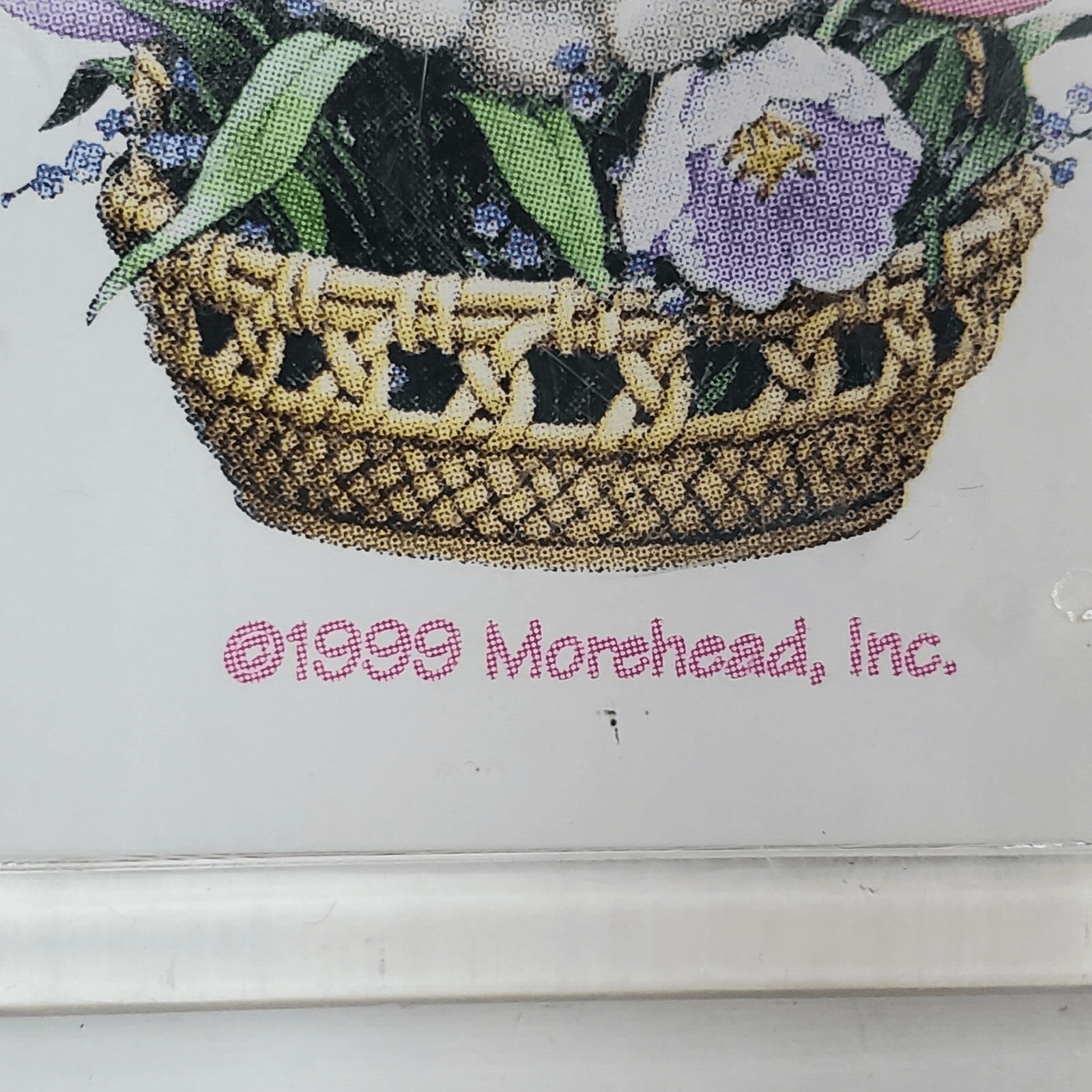 2 Vintage Refrigerator Magnets 1999 Morehead Inc Bunny Flowers Easter Spring - Thumbnail 3