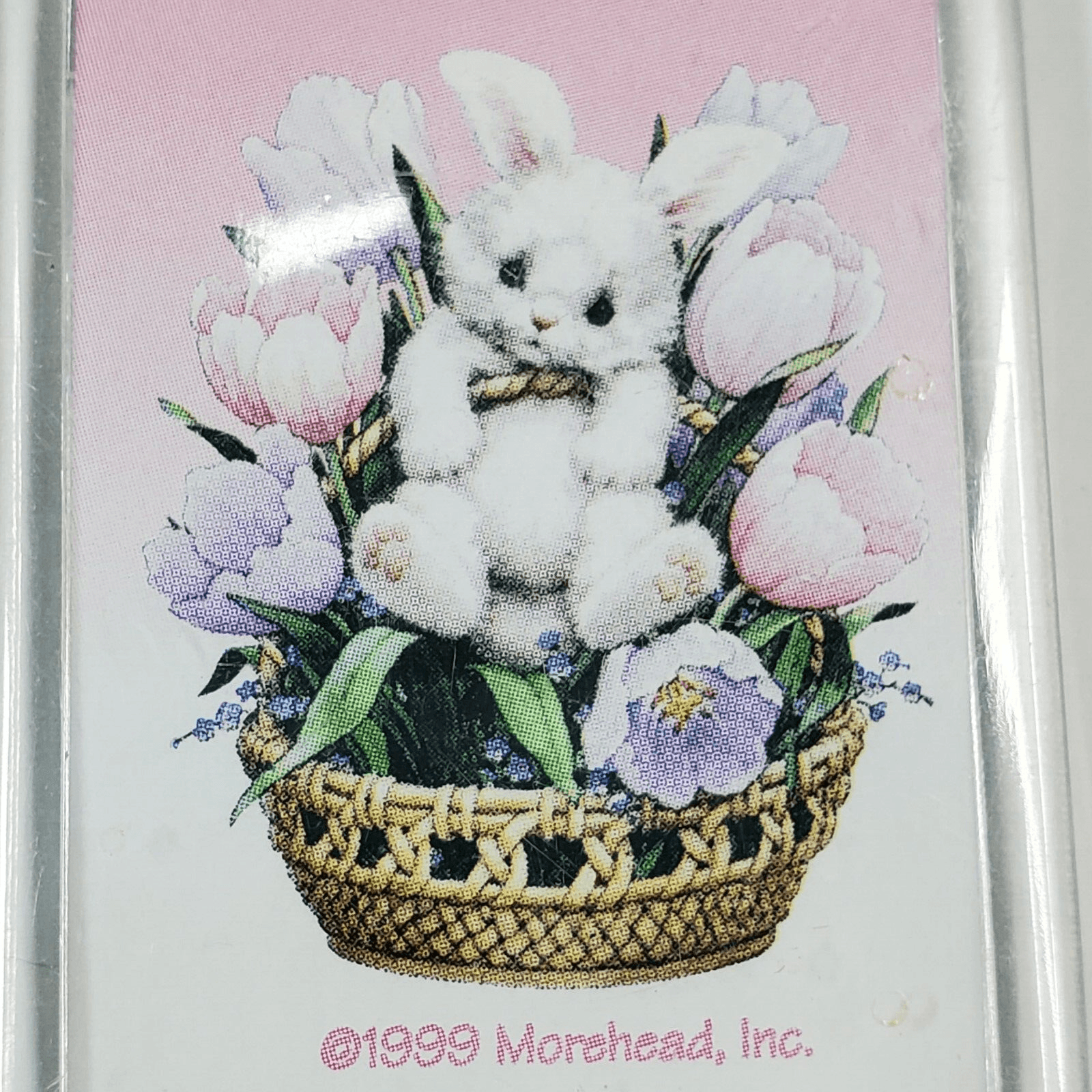 2 Vintage Refrigerator Magnets 1999 Morehead Inc Bunny Flowers Easter Spring - Thumbnail 4