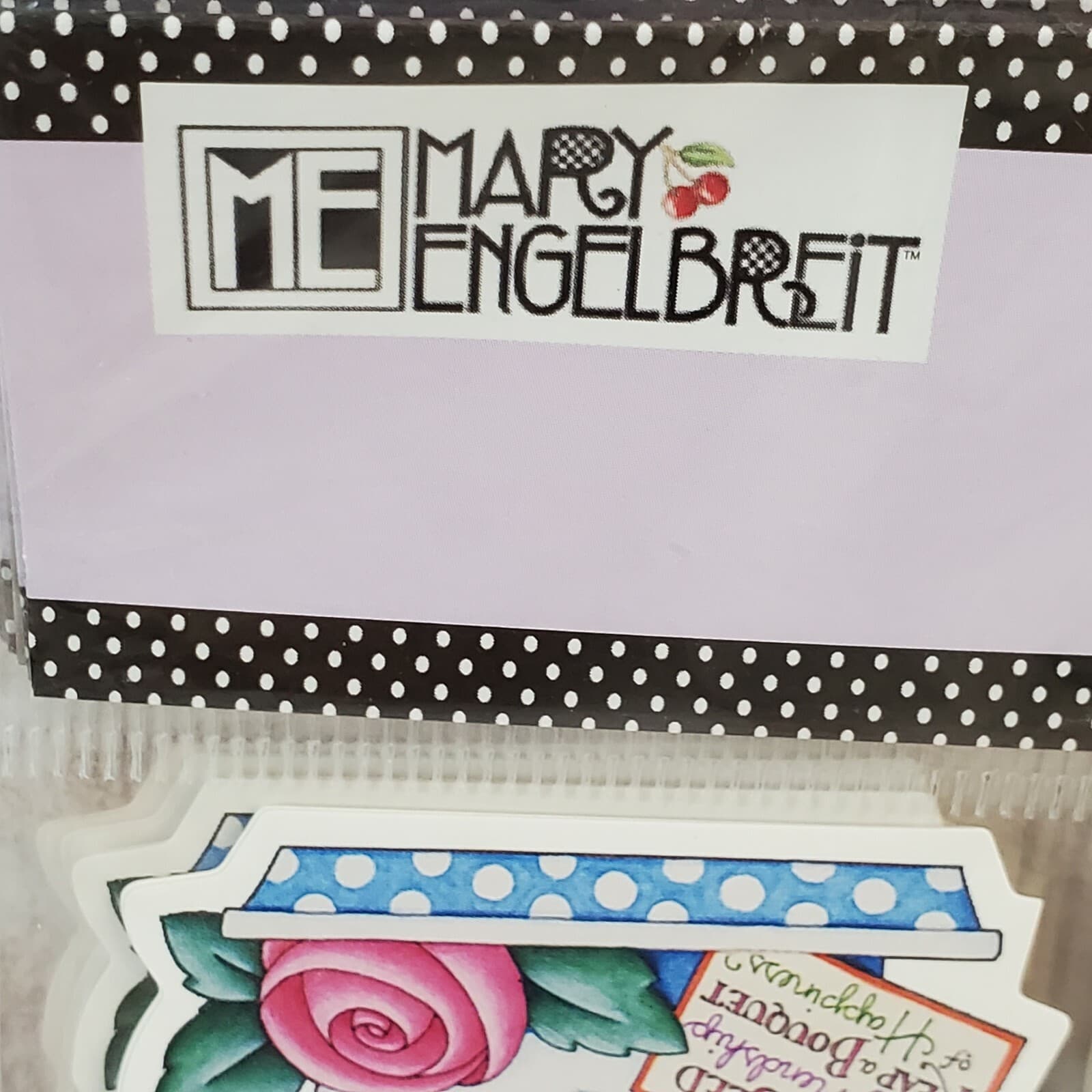 Lot of 4 Mary Engelbreit Colorbok 2006 Floral Gift Tags with Ribbon New Sealed - Thumbnail 4