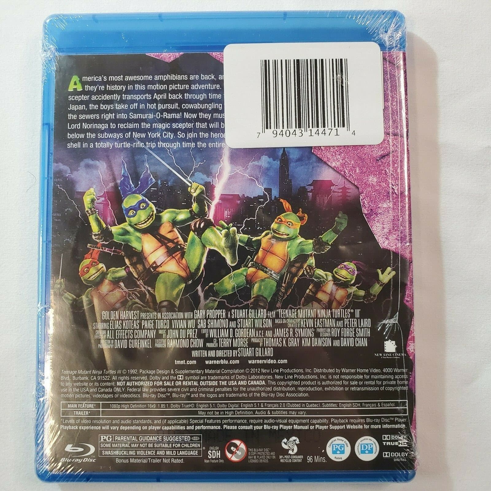 TEENAGE MUTANT NINJA TURTLES 3 Turtles In Time (Blu-ray Disc, 2012) New Sealed - Thumbnail 2
