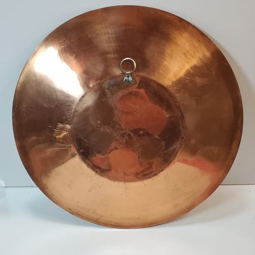 Vtg Ornate Etched Copper Decorative Wall Plate 9.75" Turkish Style Floral Design - Thumbnail 5