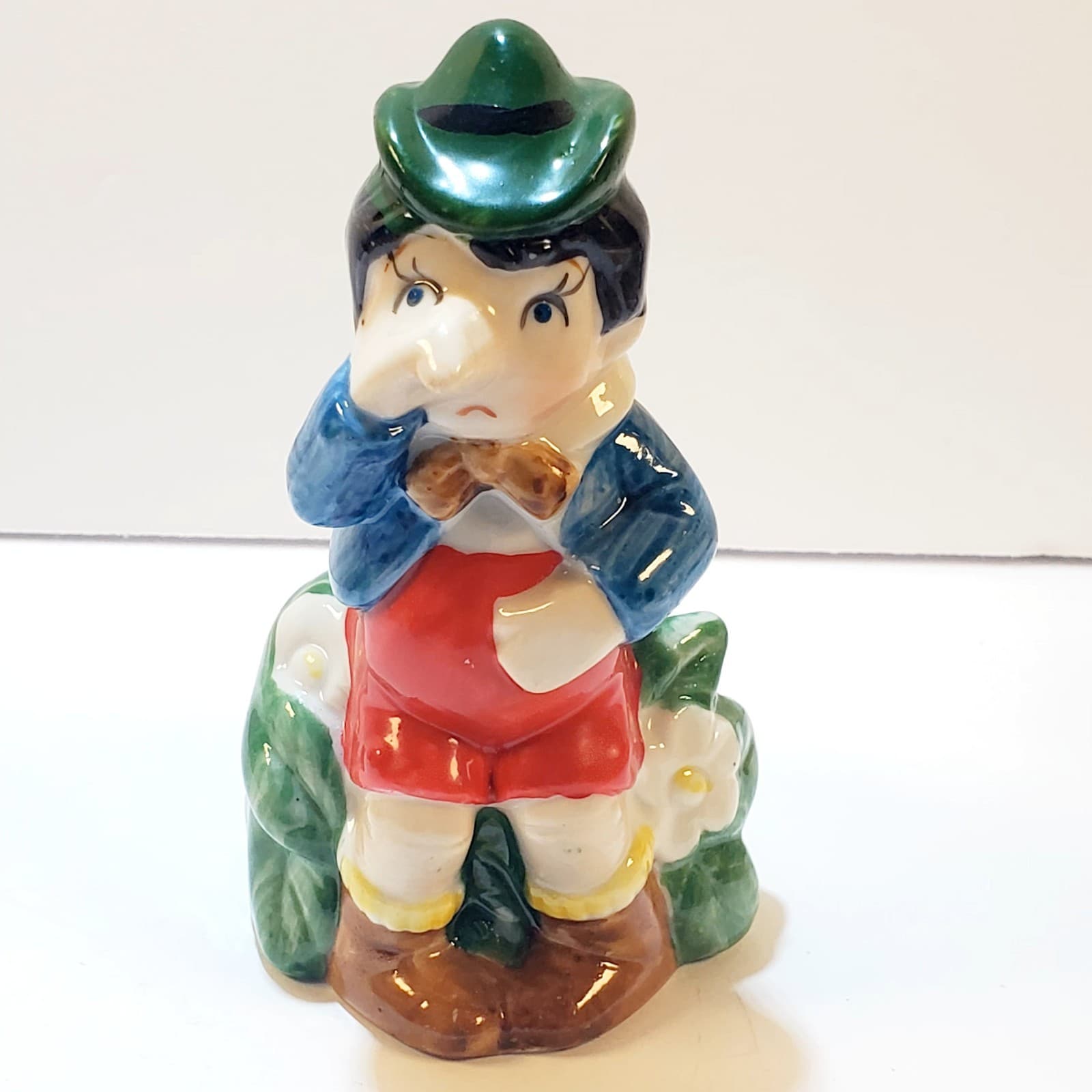 Vtg J.S.N.Y. Ceramic Porcelain Pinocchio Bell Figurine Figure Taiwan 4.25 inch