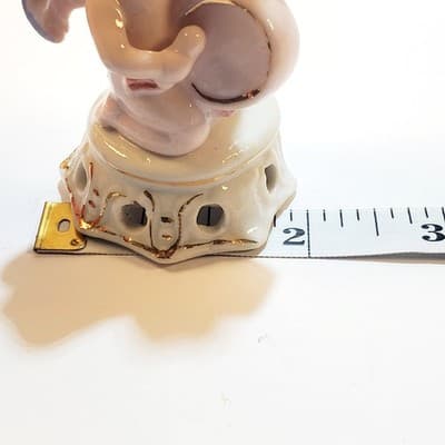 Vtg Japan Porcelain Angel Cherub Drummer Band Drum Choir Candle Holder Figurine - Thumbnail 8
